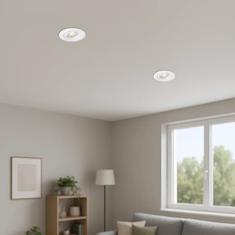 Braytron LED Einbaustrahler 5W Deckenspot Einbauspot Rund Weiß 3IN1 Farbtemperatur 3000K/4000K/6500K 450 Lumen Ø90mm Einbauöffnung 75mm SPOTLED G1 – Ansicht 2