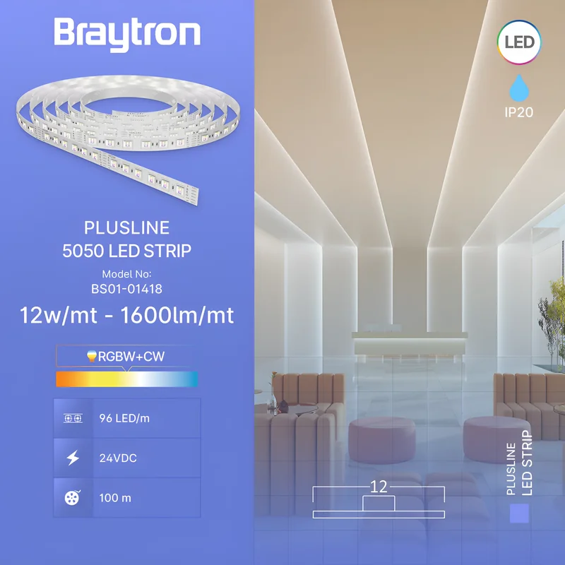Braytron LED Streifen, RGBW+CW RGBW+CW, IP20, flexibel, selbstklebend, LED Strip Band Lichtband – Ansicht 3